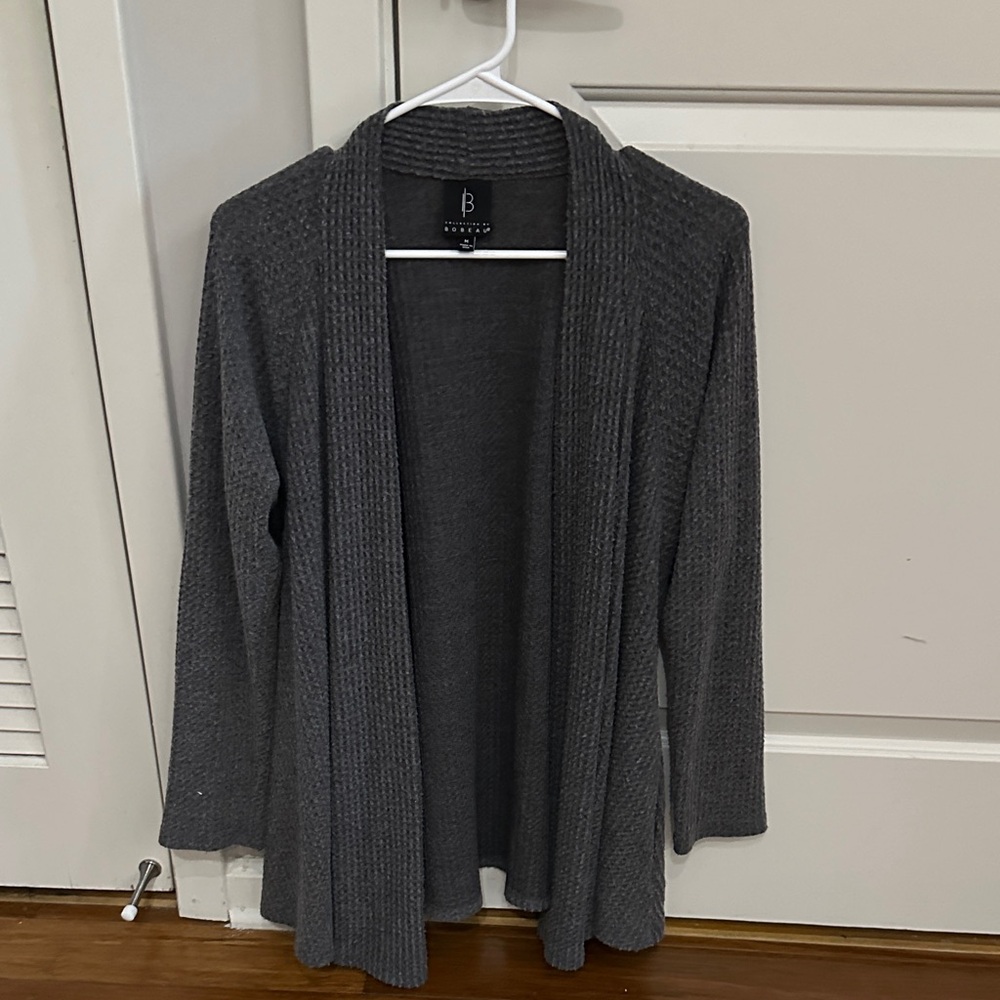 Bobeau Heather Gray Knit Cardigan